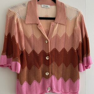 Sandro Women's Multicolor Zigzag Button Down Shirt